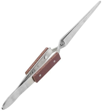 BUGUUYO Pince à Pointe Courbée Acier Inoxydable Avec Mécanisme De Verrouillage Automatique Outil De Soudage Pour Bijoux Électronique Et Loisirs Manuels