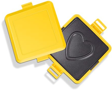 Microwave Toastie Maker, Grilled Cheese Maker Silicone Metal Microwave Panini Maker Grill Tray with Heart Pattern Microwave Maker for Cooking Breakfast (Yellow)