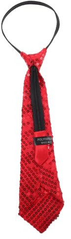 HOMOBABE Kostüm Glitzerkrawatte Aus Pailletten Für Herren Wiederverwendbare Waschbare Und Stylische Disco-Necktie Für Partys Karneval Und Festliche Anlässe Rote Farbe Leicht Und Bequem