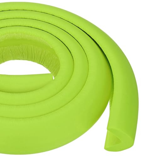 M METERXITY 2-Pack Corner Guards Edge Protectors, 6.5 Ft/2m Soft NBR Rubber Foam Bumper Guard L-Shape for Furniture Corner/Fireplace/Table Edge [Grass Green]