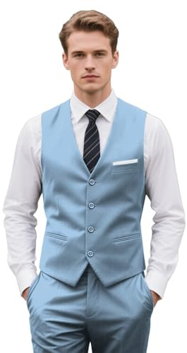 Botong Conjunto de 2 piezas de chaleco y pantalones ajustados para hombre, traje de negocios, verano, playa, boda, padrino de boda