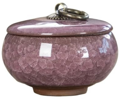 Beurrier Mini boîte à thé créative en céramique craquelée, pot de rangement portable avec couvercle, boîte de rangement for cosmétiques et bijoux, cadeau, décoration d'intérieur Garde-beurre(Pink)