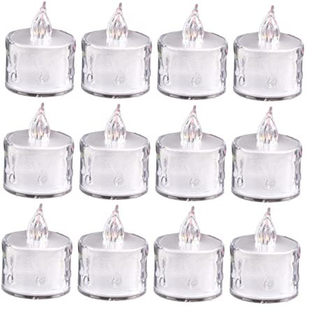 SHINEOFI 12pezzi Candele Candele Led Senza Fiamma Trasparenti Tremolante Per Decorazione Interna