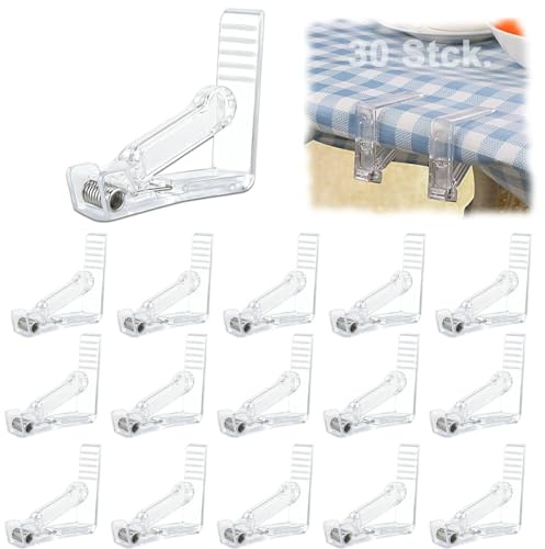 30er-Pack Klare Kunststoff-Spring-Tischdeckenhalter – Sichere Tischdecken für Ostern, Geburtstage, Hochzeiten, Camping & Mehr | Innen-/Außenbereich