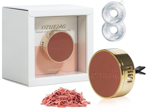 DIUFJAG Profumo per Auto 1Pc – Sandalo Sandalwood Auto Profumo Car Air Freshener con 1Pc Ricarica di Profumo per Auto