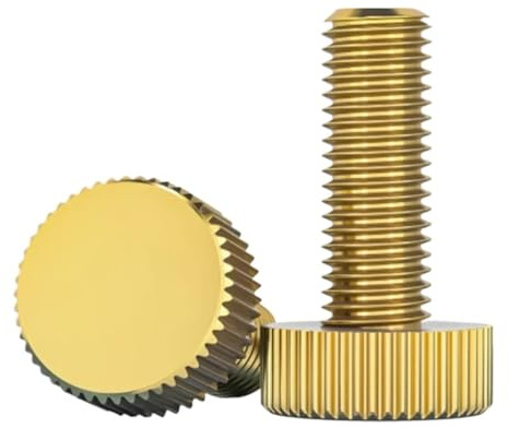 4 Stück Rändelschrauben aus Messing mit flachem Kopf(M6x 20mm)