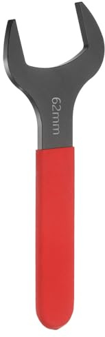 QUARKZMAN 62 mm ensidig öppen skruvnyckel metrisk 15 grader vinklad U-formad gaffelnyckel platt huvud svärtad skruvnyckel med rött handtag för bilreparation