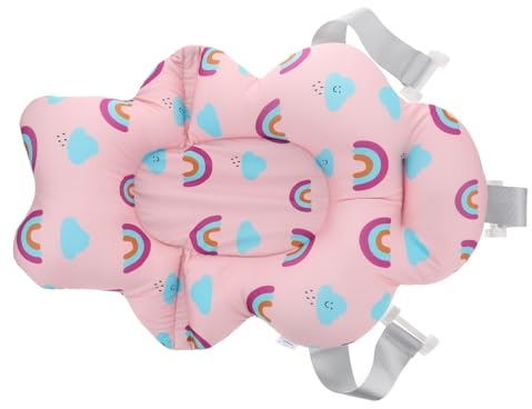Milisten Siège Bébé de Bain en Plastique et Tissu Rose Confortable et Sécurisé pour -né et Tout-petit Accessoire Adorable Bain et Décoration de Salle