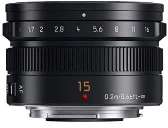 Compatible for Panasonic 15mm F1.7 M4/3 Mount Lens for Mirrorless Cameras GF6 GF7 GF8 GF9 GF10 GX85 G85 EM10 EM5 EP5 EP3