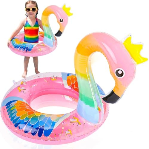 Zuimei Flamingos Inflatable Pool Floats Swimming Rings for Kids 5-9