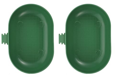 PERSELOSO Plato de Ducha para Pájaros Verde 2 Piezas de Plástico | Baño para Pajaros, Gancho de Instalación, para Jaulas de Red y Bañera