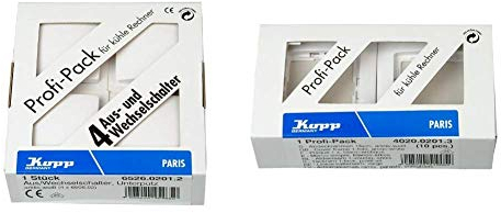 Kopp 652602012 Paris Profi-Pack: 4 Universalschalter(Aus- und Wechsel) & 10x Abdeckrahmen 1-fach Paris arktis