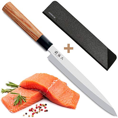 Kai Yanagiba Seki Magoroku Redwood Sashimi Sushi MGR-210Y - Cuchillo (21 cm, con protector de hoja)