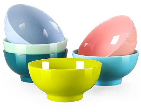 LOVECASA, Sweet Series, Porceal Bowls, 6 Pieces, 660 ml, 15 cm, Pure Colour Plate