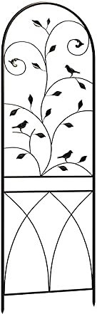 ksamwjf Metal Garden Trellis, Bird Design Arched Garden Trellises, Climbing Plant Support Frames, Wire Lattices reseau Panels for Ivy Cucumbers, for Lawn, Garden, Backyard