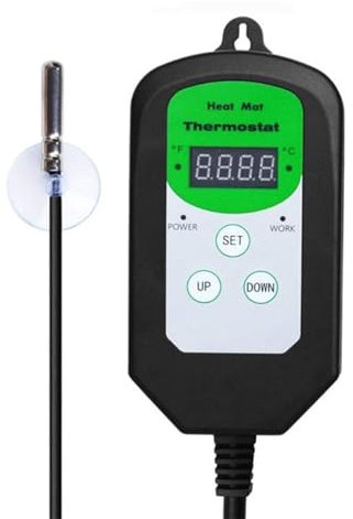 YZ-LIANG Pet heater Digital Thermostat Temperature Control Sensor Regulator Terrarium Heating Outlet Brooder Thermostat Relay for Reptile