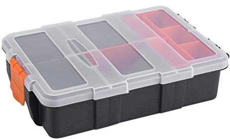 Scatola portaoggetti, organizer per cassette degli attrezzi, scatola portaoggetti per componenti in plastica a due strati, cassetta degli attrezzi per piccole parti adatta per dadi, bulloni, viti, chi