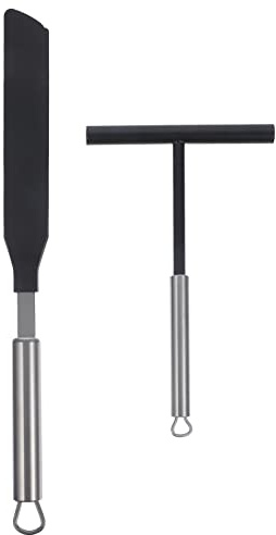 Edelstahl Kuchen- Und Pfannkuchen-Spatel Set, 2-Teilig, Praktisches Backzubehör Für Crêpes, Pfannkuchen, Torten, Wiederverwendbar, 34.6 Cm