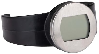 Alpina Termómetro de vino – Colocación alrededor de la botella de vino – Apto para todas las botellas de vino – Acero inoxidable – Negro/Plata