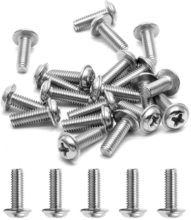 Cjueiom M4-Türknaufschrauben, M4 x 12 mm, Griffschrauben, 304 Edelstahl, Maschinenschrauben, Flachkopf-Kreuzschlitzschrauben für Küche, Schlafzimmer, Schublade, Schrank, Ziehgriffe, 20 Stück