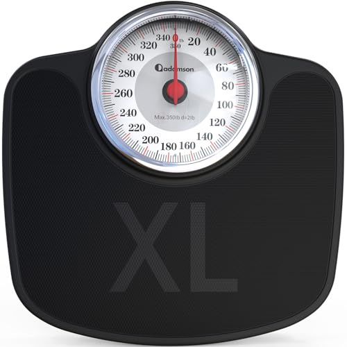 Adamson A27 Oversize Scales for Body Weight - Up to 350 lb - New - Anti-Skid Rubber Surface Extra Large Numbers - High Precision Bathroom Scale Analog - Durable with 20-Year Assurance