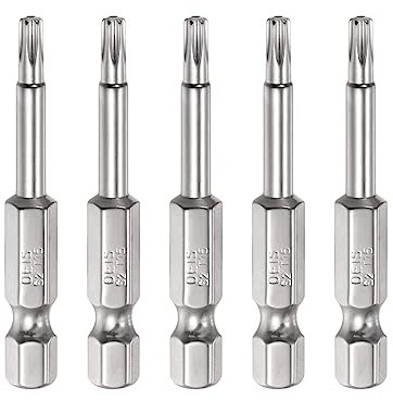 QUARKZMAN 5 Stück T15 Torx Bit Set 50mm Länge Bitsatz 1/4 Zoll Sechskantschaft S2 Stahl Magnetisch Manipulationssicher für Schraubendreher Akkuschrauber Schrauben Werkzeug