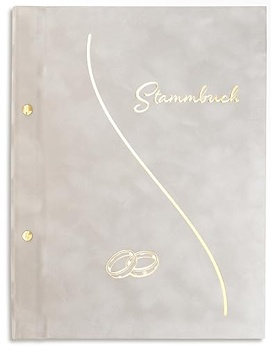 A4 Stammbuch Mila helles Grau Stammbuch der Familie Hochzeit Standesamt Familienstammbuch incl. 11 Prospekthüllen