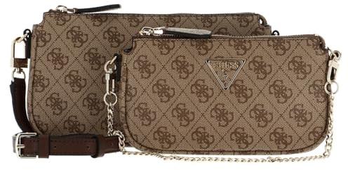 GUESS Noelle Double Pouch Crossbody Latte Logo/Brown