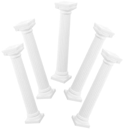 WOONEKY 5pezzi Mini Colonne Romane Decorazione da Tavolo in Durevole Statue Pilastri Romani per Interni e Scenografie Fotografiche per Casa e Ufficio