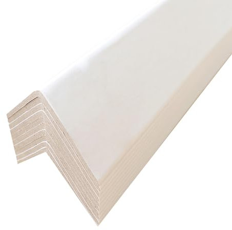 PAD 'N PROTECT White Corner/Edge Protector 3 x 3 x 48 - 10-Pc Pack, Cardboard Corner Protectors for Moving, Shipping, Construction, Walls, Furniture, Pallet Use - Recyclable, Reusable, 0.16 Thick
