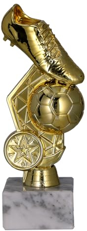 Larius Fußball Pokal Ehrenpreis Trophäe - ST3 (ohne Wunschtext, Gold)