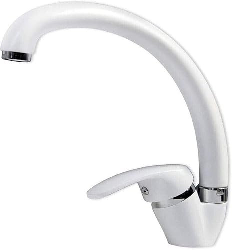 MISCELATORE RUBINETTO MONOCOMANDO LAVELLO CUCINA CANNA ALTA BIANCO