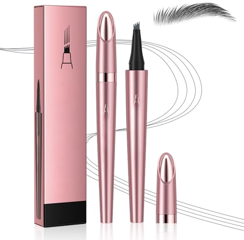 Wasserdichter 3D Augenbrauenstift mit 4 Gabelspitzen, Microblading Augenbrauenstift, 4 Punkt Brauenstift Langanhaltend Natürliche Augenbrauen Make-up (B-3#)