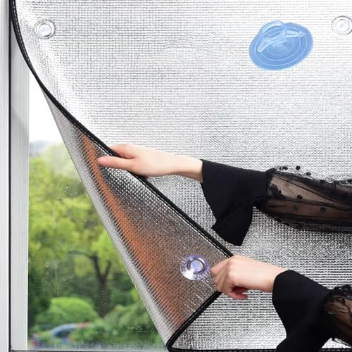 kufu01 Reflektierende Fensterfolie,6 Mm Dicke Selbstklebend Sonnenschutzfolie,Fensterfolie Sichtschutz,Dachfenster Verdunkelungsfolie,für Schlafzimmer und Badezimmer,Anpassbar (145x260cm/57 x102)