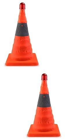 HFZKARP Cono Stradale a LED Cono Stradale Pieghevole 2 Pezzi Cono Stradale a LED Cono Stradale a LED Cono Stradale a LED Cono Stradale Portatile(As Shownx2pcs,Medium)