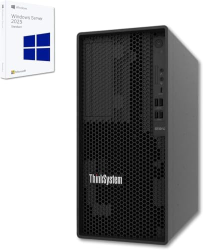 TOWER SERVER – Generalüberholt Lenovo THINKSYSTEM ST50 V2 6Gbps SATA Controller XEON E-2324G 2x 1 TB SSD – Win Server 2025 Standardgarantie 36 Monate (32 GB RAM)