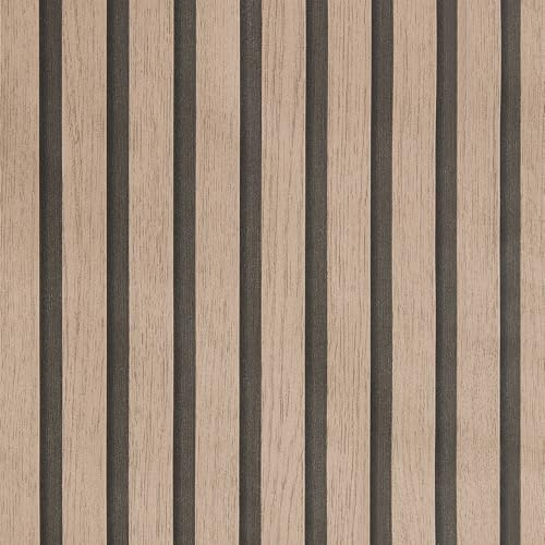 Warmiehomy Self Adhesive Wallpaper Wood Peel and Stick Wallpaper 40cm x 500cm Sticky Back Plastic Roll Wood Slat Vinyl Wrap Contact Paper for Cabinets, Wall, Furniture Stickers
