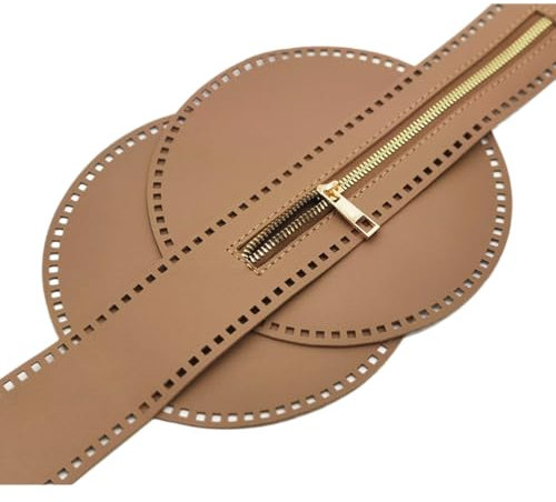 Wambere 3-teiliges Set PU-Leder Taschenzubehör Taschenboden Zum Häkeln PU Ledertasche Strickset für Handgefertigte Handtasche Häkeltaschen Umhängetasche DIY Nähen Taschen Zubehör,Braun