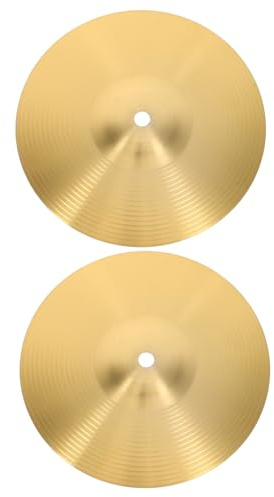 Schlagzeugbecken aus Messing für Übung und Jazzdrums | Goldfarben, Leicht und Tragbar, 2 Stück, Robust Verarbeitet ohne Grat für Täglichen Einsatz