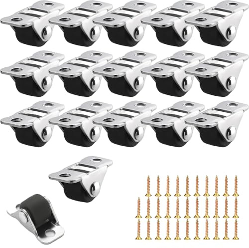 16 Stück möbelrollen Klein, 1.2 cm Rollen für Möbel Keine Spuren Laufrollen Möbel Rollen mit Stahloberplatte Leise Rollen für Kleingeräte DIY Projekte Tisch Kabinett