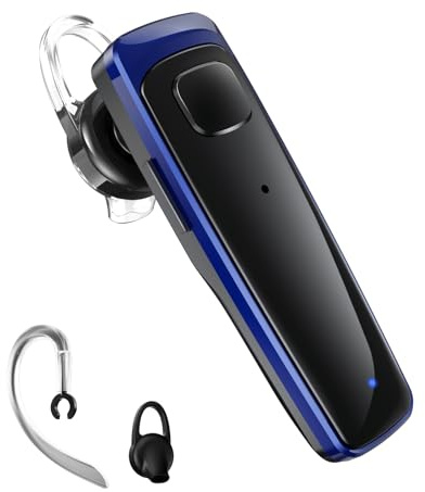 Bluetooth Earpiece V5.3, Wireless Handsfree Headset with Mic, CVC8.0 Noise Cancelling Wireless Earbud Single-Ear Earphone, 16 Hrs Driving Headset for Android,iOS, Laptop, Office, Truck Driver,Business