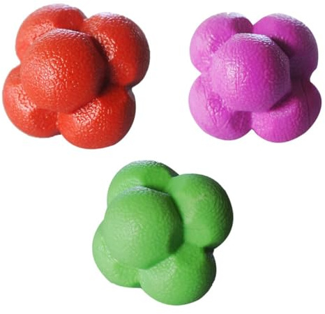 Pelota de Reacción Hexagonal de Silicona, Paquete de 3 para Entrenamiento