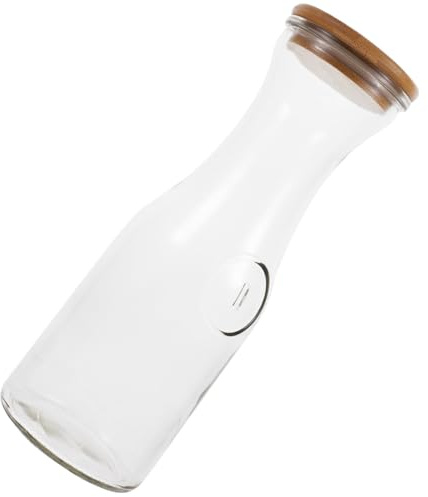 MAGICLULU Bouteille En Verre Transparente 1000 Ml Bouchon Anti-fuite, Réutilisable, Pour Jus, Lait Et Smoothies, Usage Quotidien, Stockage Sécurisé Boissons Froides