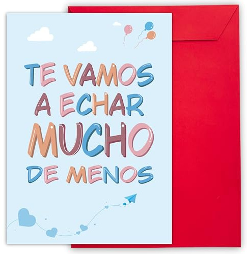 CUBIBOO ART Tarjeta despedida compañero trabajo grande A4 - (42×30 cm abierta (A3) – Regalo profesora o compañera con sobre naranja alegre (DESPEDIDA)