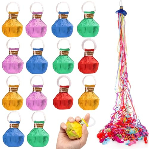 Dryxog 14 Pièces Serpentin Mariage Confettis Mariage Bombe a Serpentin pour Fête et Nouvel An pour Anniversaire Noël Carnaval Remise de Diplôme Couleur Aléatoire