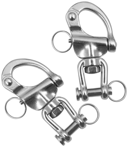 KOMBIUDA 2 Piezas De Grilletes Marinos para Barcos Clips para Cuerdas Ganchos Marinos De Alta Resistencia Herrajes De Acero Inoxidable para Aparejos De Barcos Grilletes De Acero