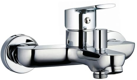 Grifo monomando de bañera SIO con desviador 2 vías, equipo de ducha de mano, soporte y flexo. Fabricado en latón cromado brillo. Incluye cartucho, excéntricas y embellecedores. Repuestos garantizados