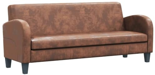 vidaXL Sofa 3-Sitzer Wildleder-Optik Braun