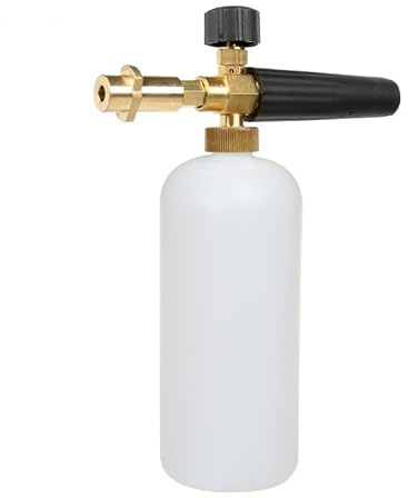 YUET Snow Foam Gun Lance Cannon Pressure Washer 1 L Jet Bottle Adjustable Soap Generator Pot Dispenser Foamer Hose with Sprayer Nozzle for Karcher K2 K3 K4 K5 K6 K7 Kärcher Series (Brass Connector)