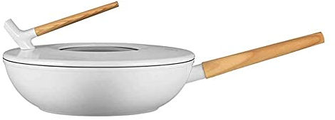 ZXFDMSWJ Wok Pan Wok Antiadherente, Sartén de aleación de Aluminio, Sartén de cocción sin Recubrimiento, Adecuada para Cocina de inducción, Gas, Gas líquido, Sartén Antiadherente sin Humo, Sartén Ant
